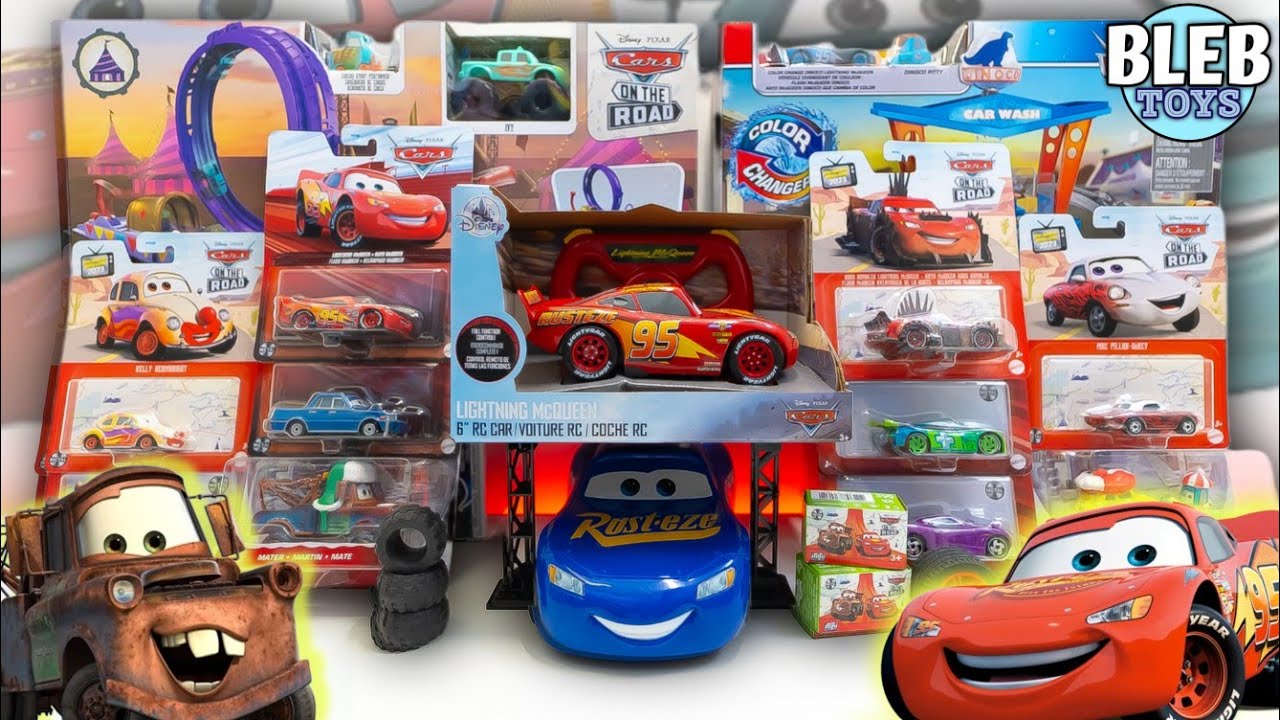Disney Cars toy collection unboxing ASMR Lightning McQueen RC car | Enjoyable video | no talking