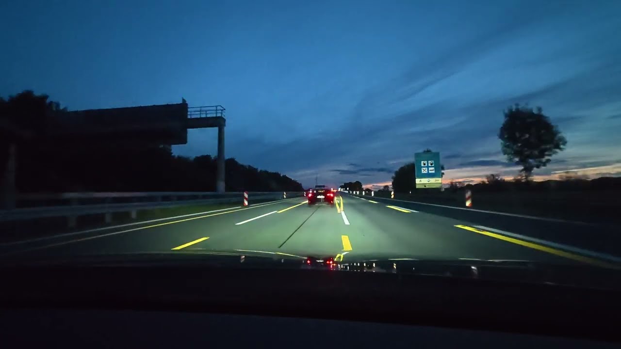 ASMR - Evening Drive City and Autobahn - Dresden to Leipzig (Germany)