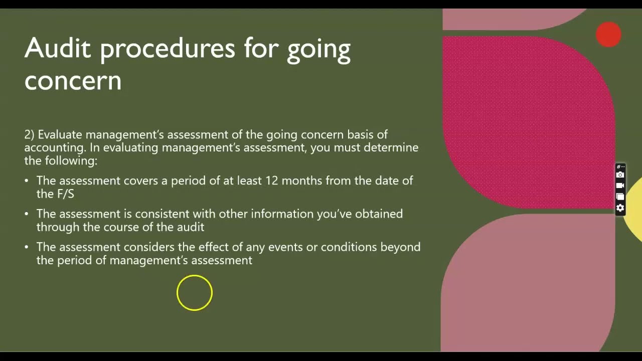 PART 1 AUDIT PROCEDURES FOR GOING CONCERN//Understanding how to perform an audit of going concern