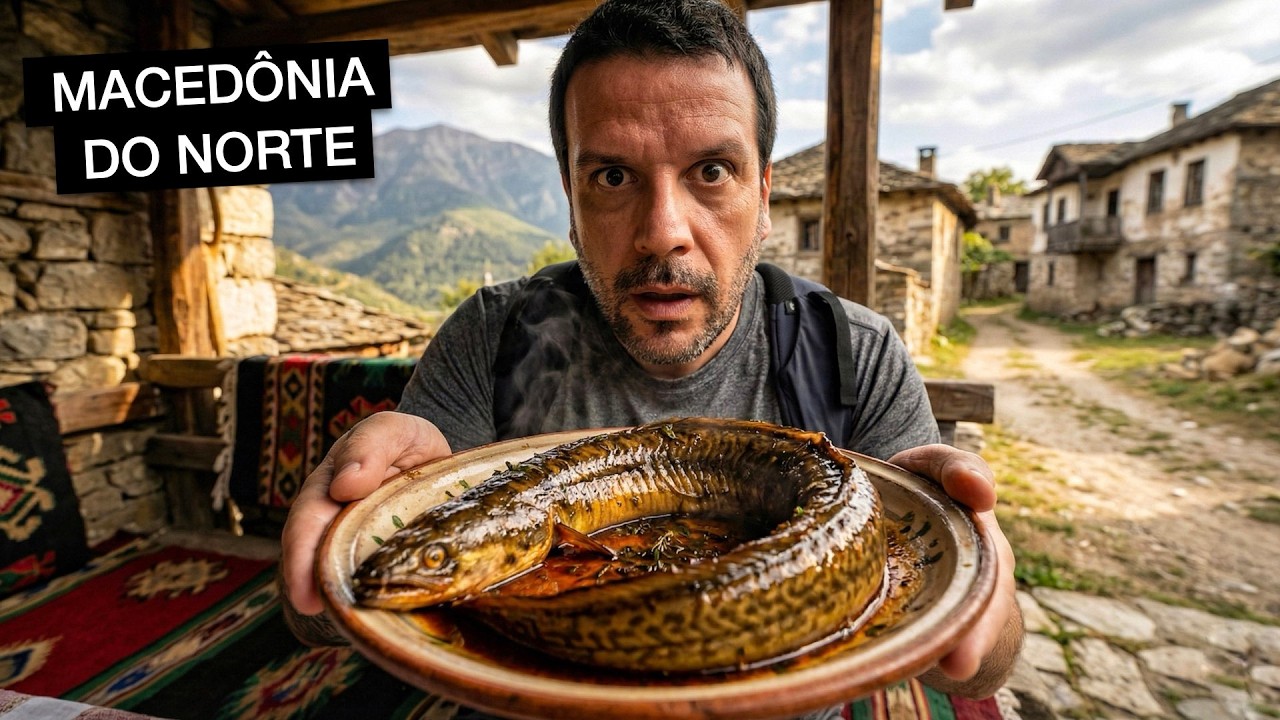 Um dia inteiro provando COMIDAS na Macedônia do Norte 🇲🇰