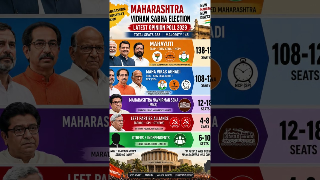 Maharashtra Assembly Election 2029 Opinion Poll: Who Will Win 145+ Seats? | Latest Prediction