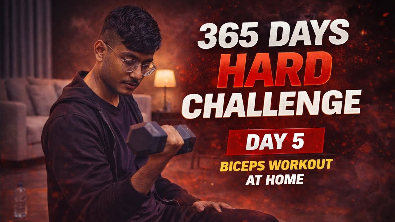 5/365days hard chellenge day 5 biceps 💪 workout at home || ghar pr bicesps kese bnaye|| follow