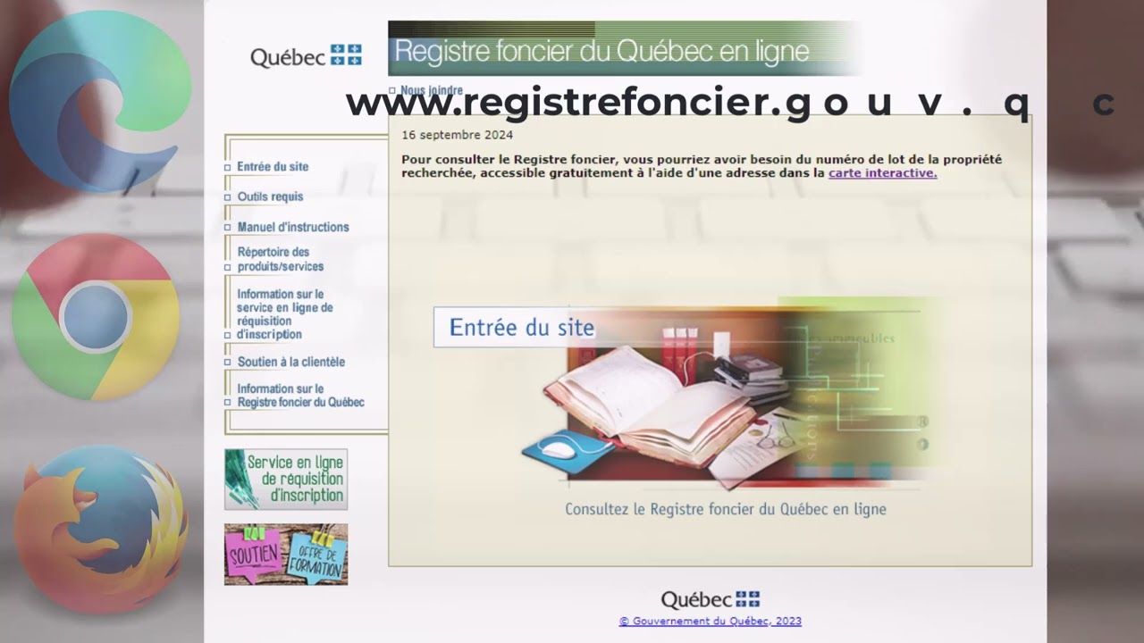 L’accès au Registre foncier du Québec en ligne