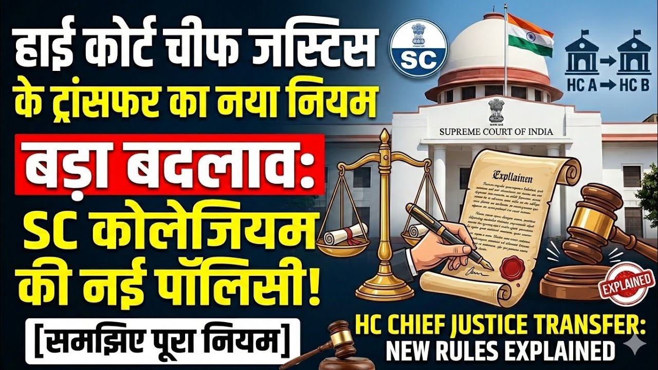 High Court Chief Justice के ट्रांसफर का नया नियम | SC Collegium New Policy Explained