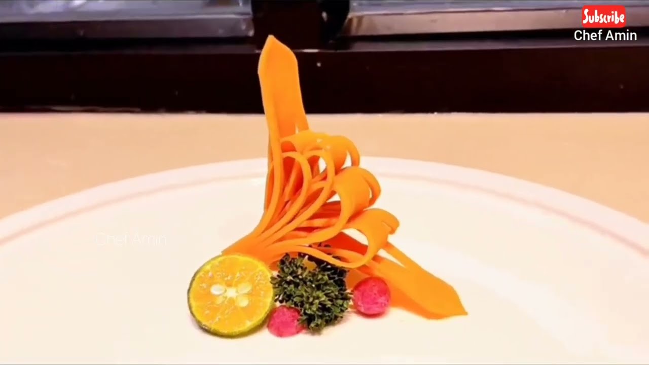 Carrot garnish plating technique  | carrot Garnishing | knife skills