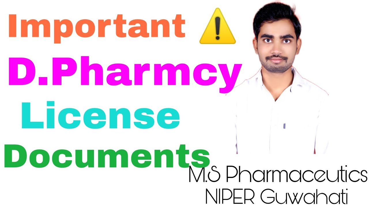 Documents Required For Online Pharmacy license Registration (D.Pharm)