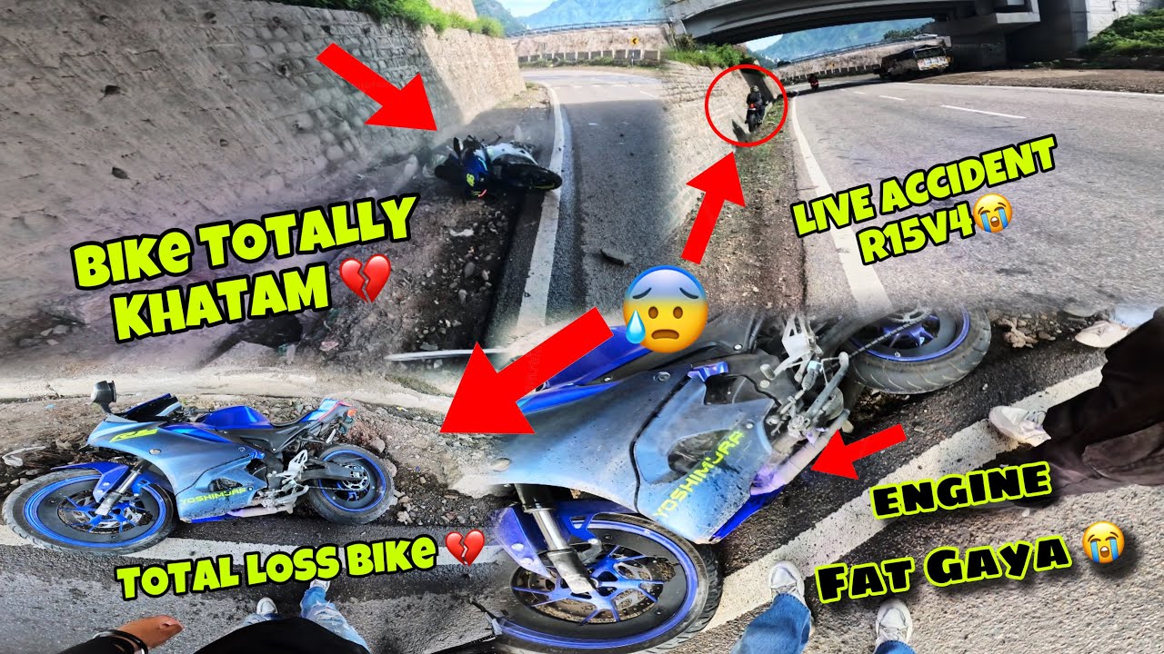 Live Accident😱😢|| R15v4 bike ￼😭total loss ￼ || Sunday ride #r15v4 ￼@Rohityadav01vlogs