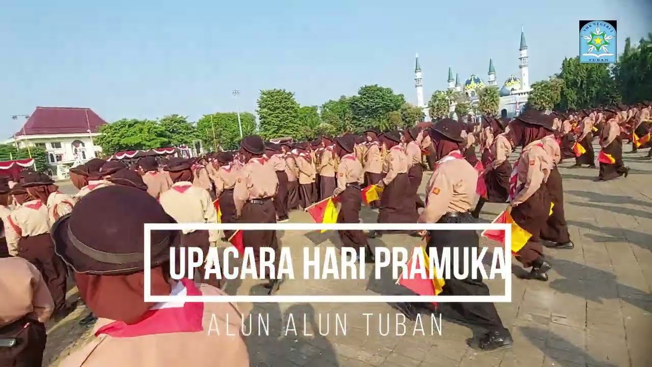 Parade Semaphore Wonderful Indonesia siswa SMKN 2 Tuban #upacara hari pramuka Kabupaten Tuban