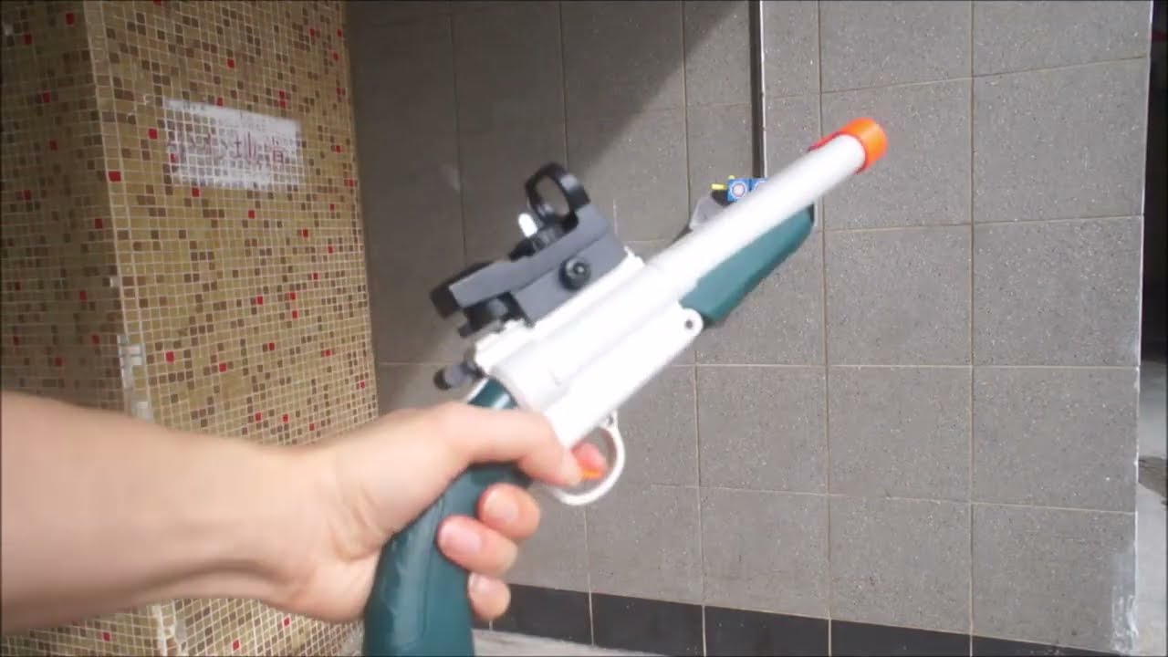 S686 Double barreled shotgun雙管散彈槍 綠白 槍管入彈 海綿彈玩具