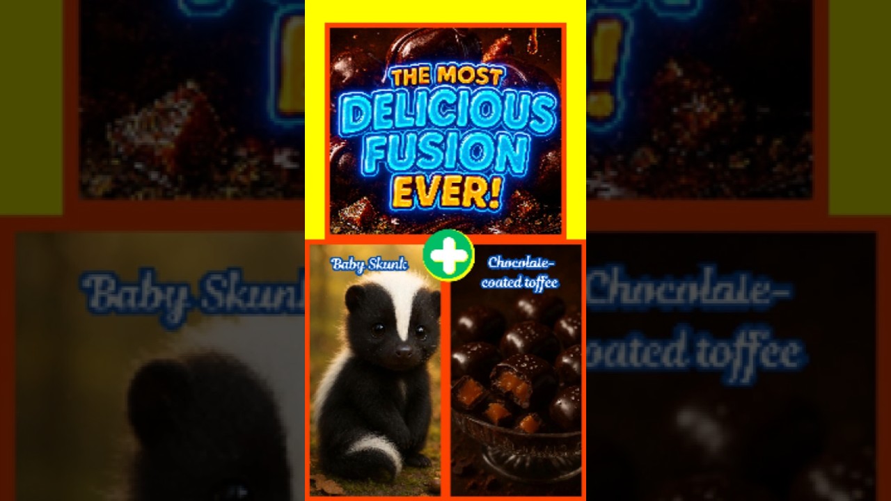 😭🦨🍫ADORABLE + DELICIOUS?! Baby Skunk Chocolate Fusion The CUTEST Fusion Yet! #shorts #shortsfeed #ai