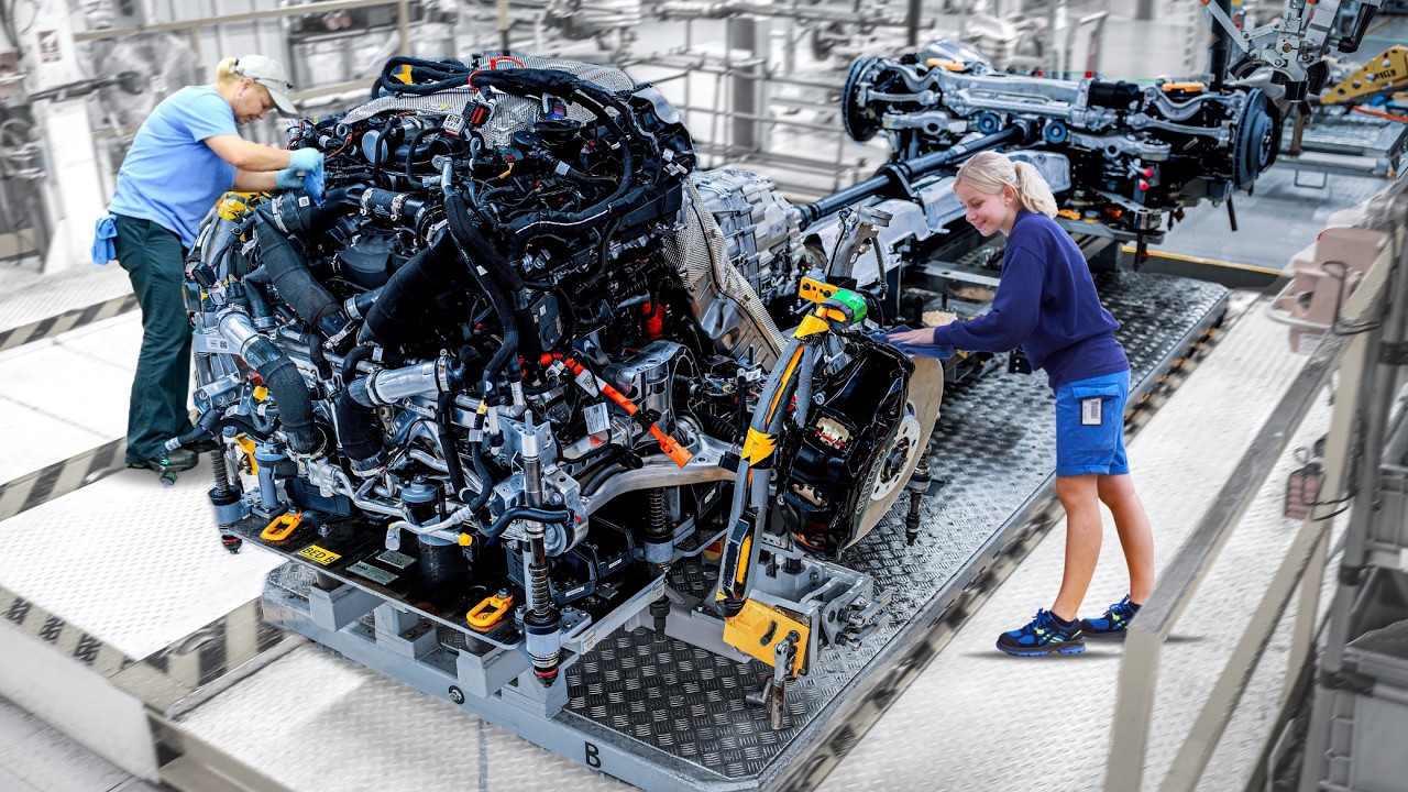 Bentley V8 Giant Engine Manufacturing - Handcrafted Production process by Hand