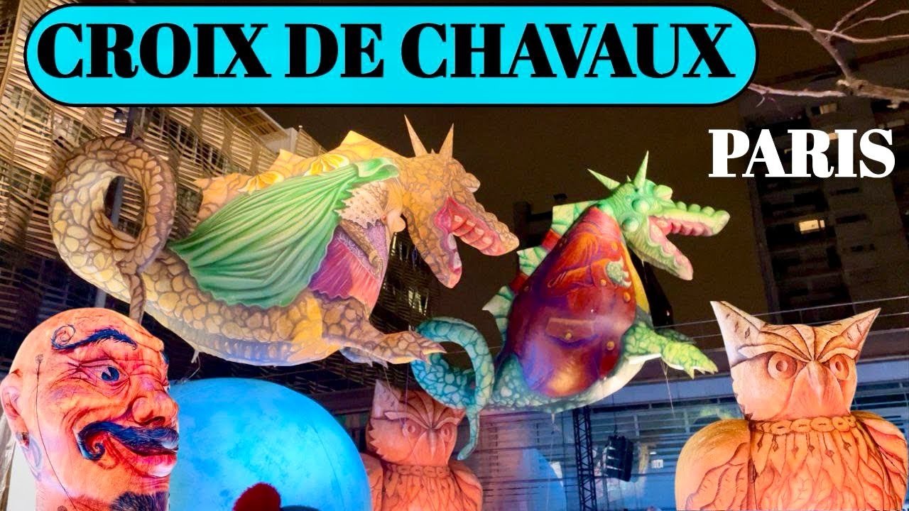 🥰Croix de Chavaux Paris | Night Lights & Giant Art Installations |Street Festival 2025 #vlog #paris 