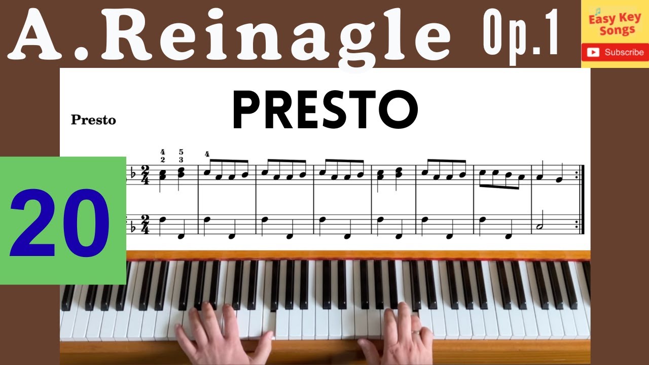 A.Reinagle - 24 Short And Easy Pieces Op.1. No.Presto | Beginner Classical Piano Pieces