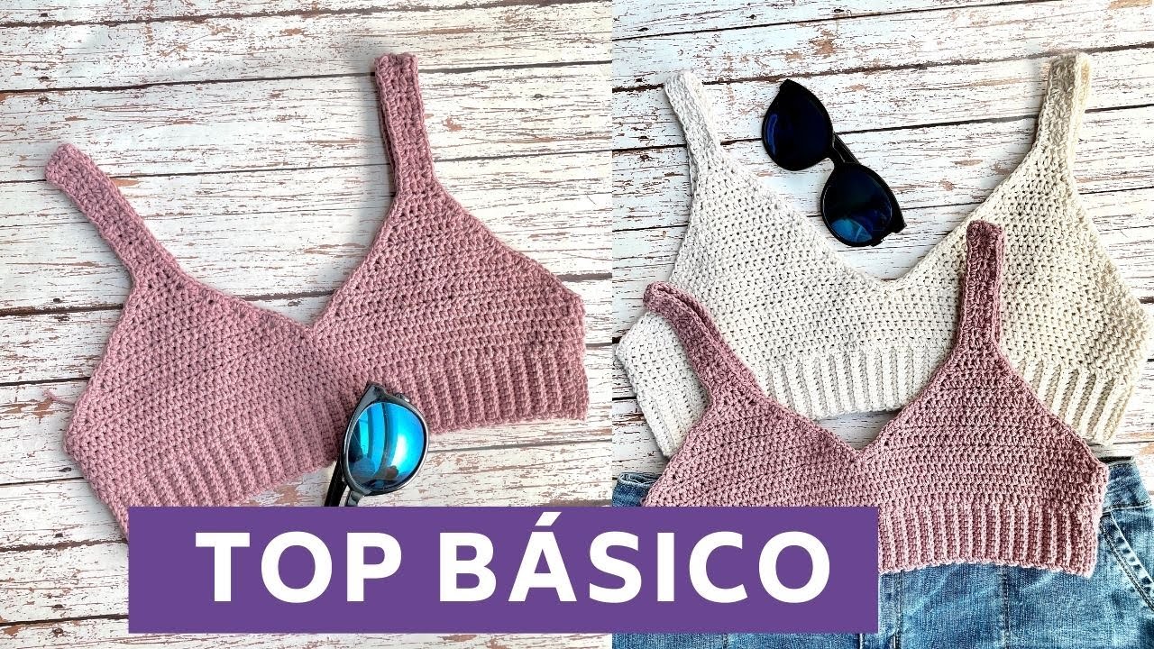 🧶TOP básico tejido a Crochet 👙SUPER FACIL/Basic Crochet-woven TOP 👙SUPER EASY