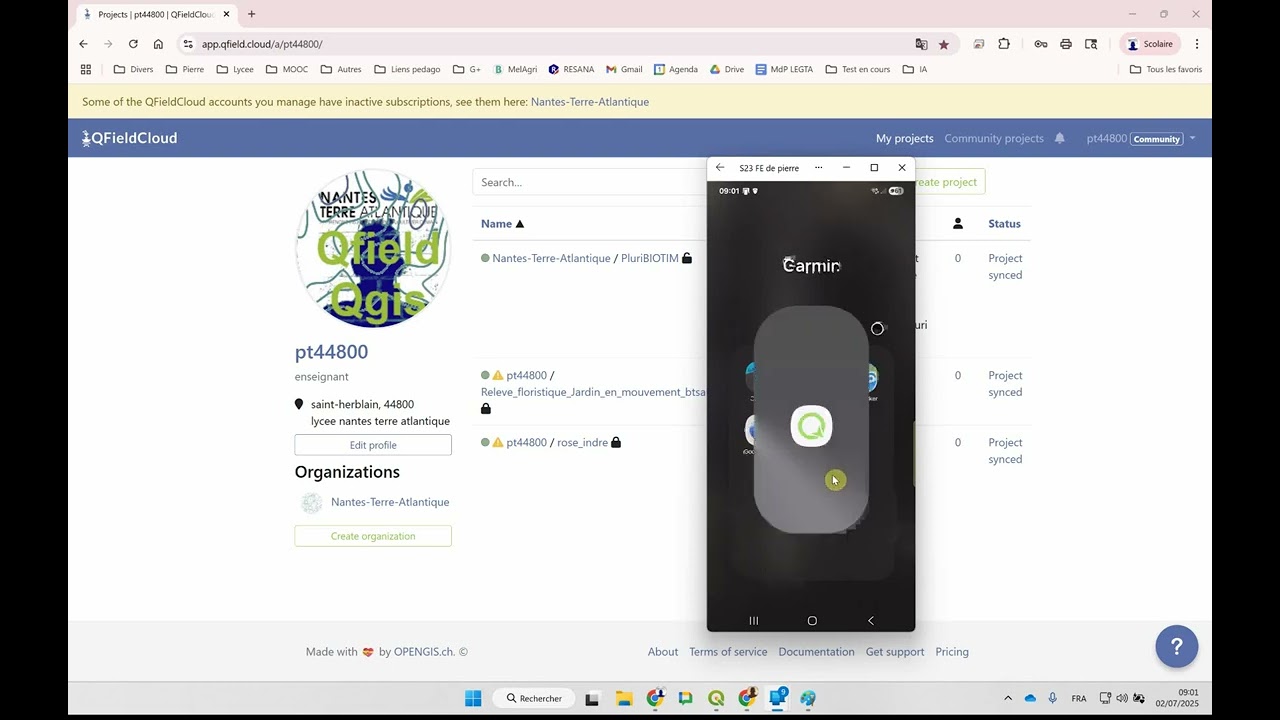 3 sur 8-Qgis vers Qfield Cloud - Projet Rose Trémière