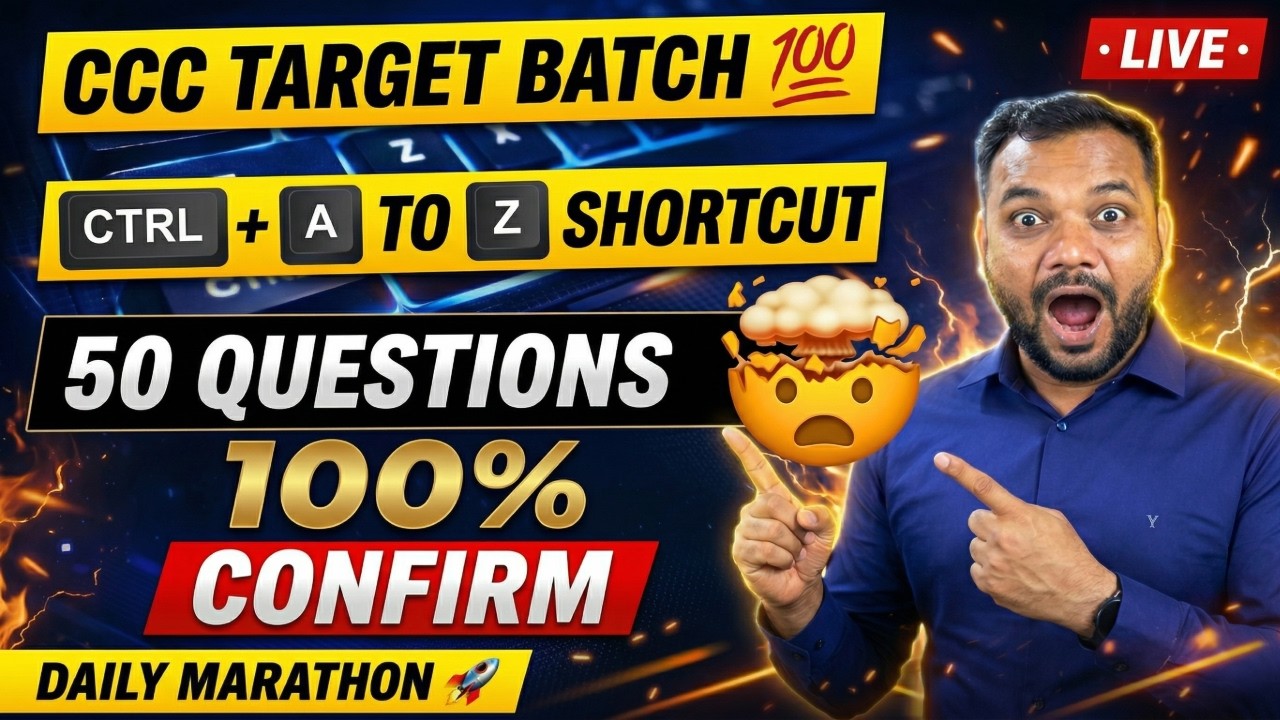 CCC Shortcut Keys A to Z | Computer Keyboard Shortcuts Full List 🔥 | CCC Exam 2026