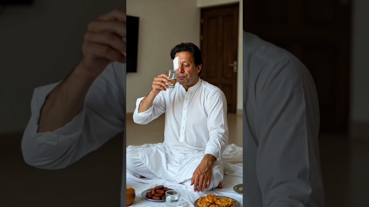 Imran Khan at Iftar Time &ndash; Strength Behind the Eye Bandage&rdquo;