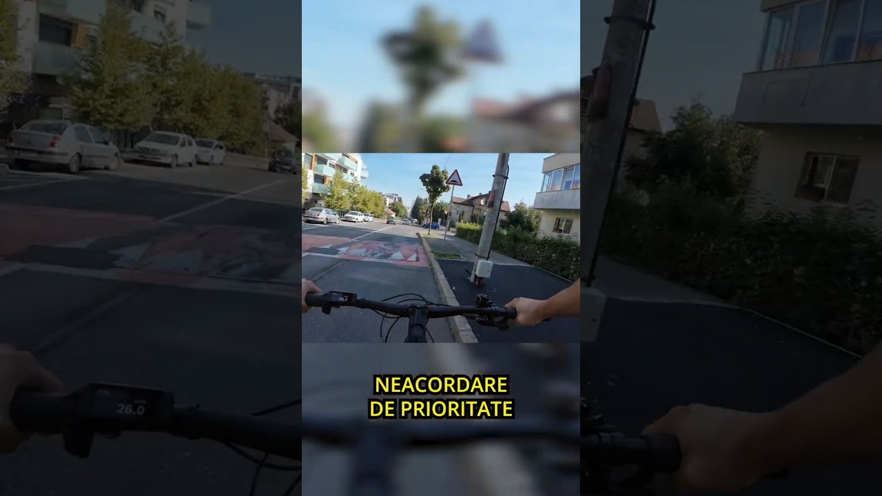 Neacordare de prioritate cu Dacia Sandero #bicicleta #cluj #masini #mtb #trafic #cycling