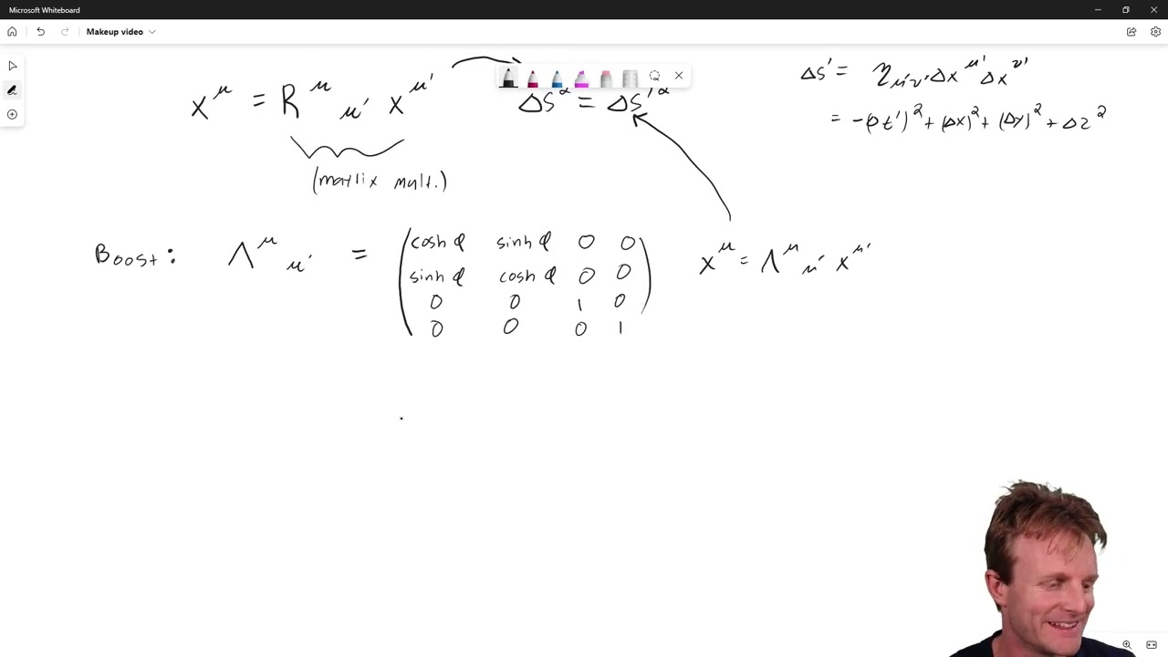 Lorentz transformations: Video 3 of General Relativity at UArizona with Sam Gralla