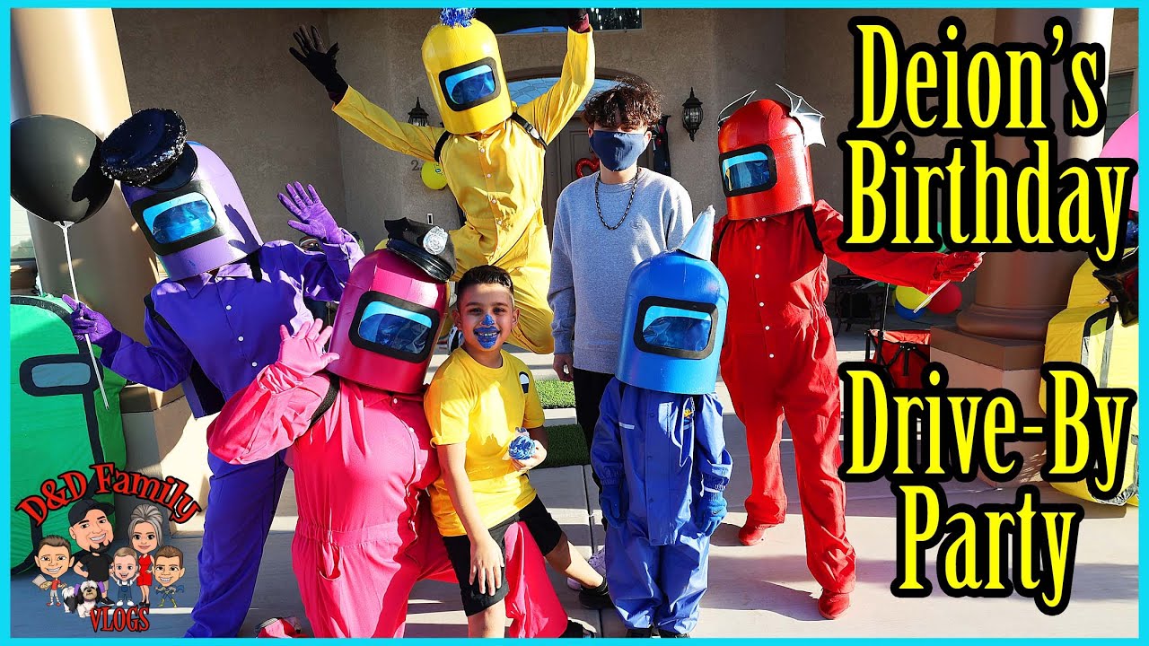DEION'S 9th BIRTHDAY DRIVE-BY PARTY | GAMING THEME | AMONG US and ROBLOX | D&D FAMILY VLOGS