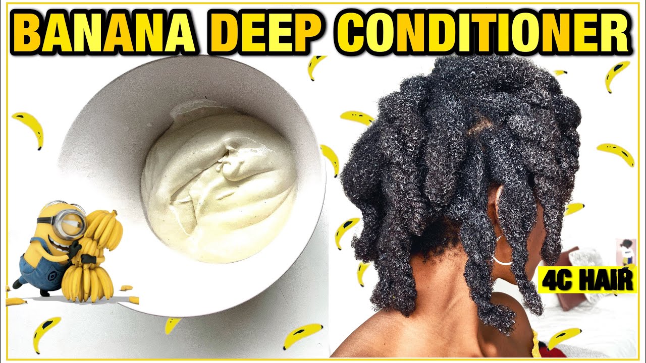 DIY WITH ROTTEN BANANA THE MOST MOISTURIZING DEEP CONDITIONER FOR LOW POROSITY NATURAL HAIR| Jelexia