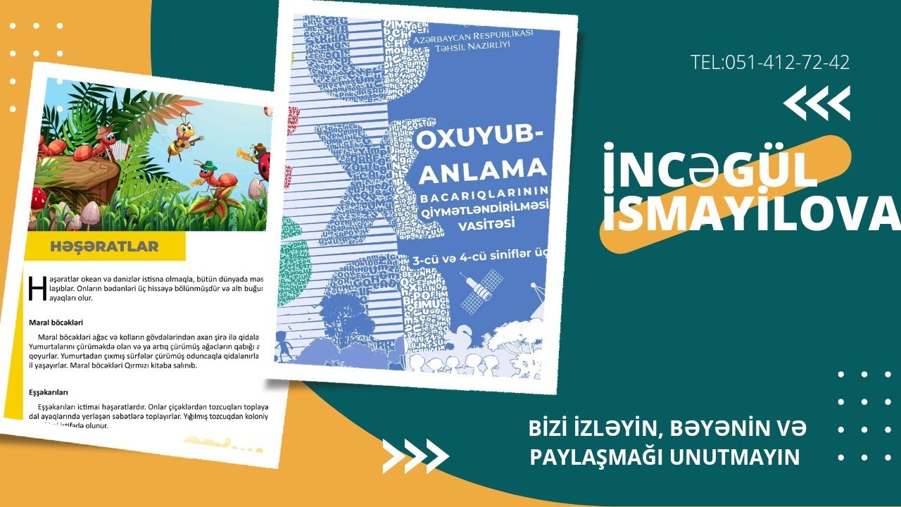 Oxuyub anlama testləri-Həşəratlar-4 cu sinif Azərbaycan dili Testləri -Monitorinq Testləri