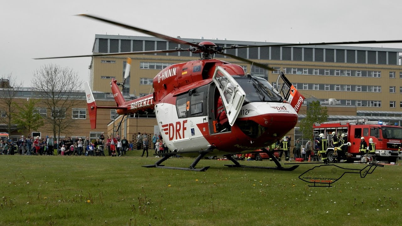[HD] 25 Jahre Luftrettung Greifswald, Verkehrsunfall Übung m. Feuerwehr