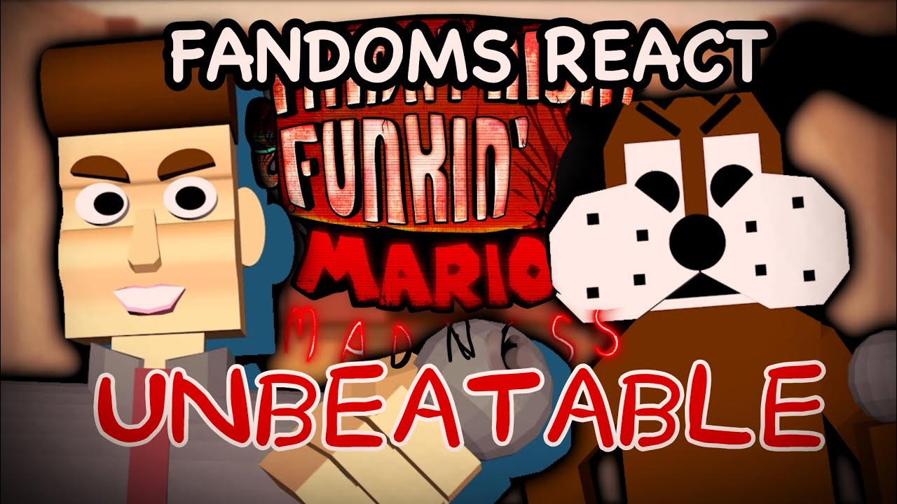 Fandoms React to Unbeatable || Mario’s Madness V2 || GCRV || Friday Night Funkin’ || FnF Mods