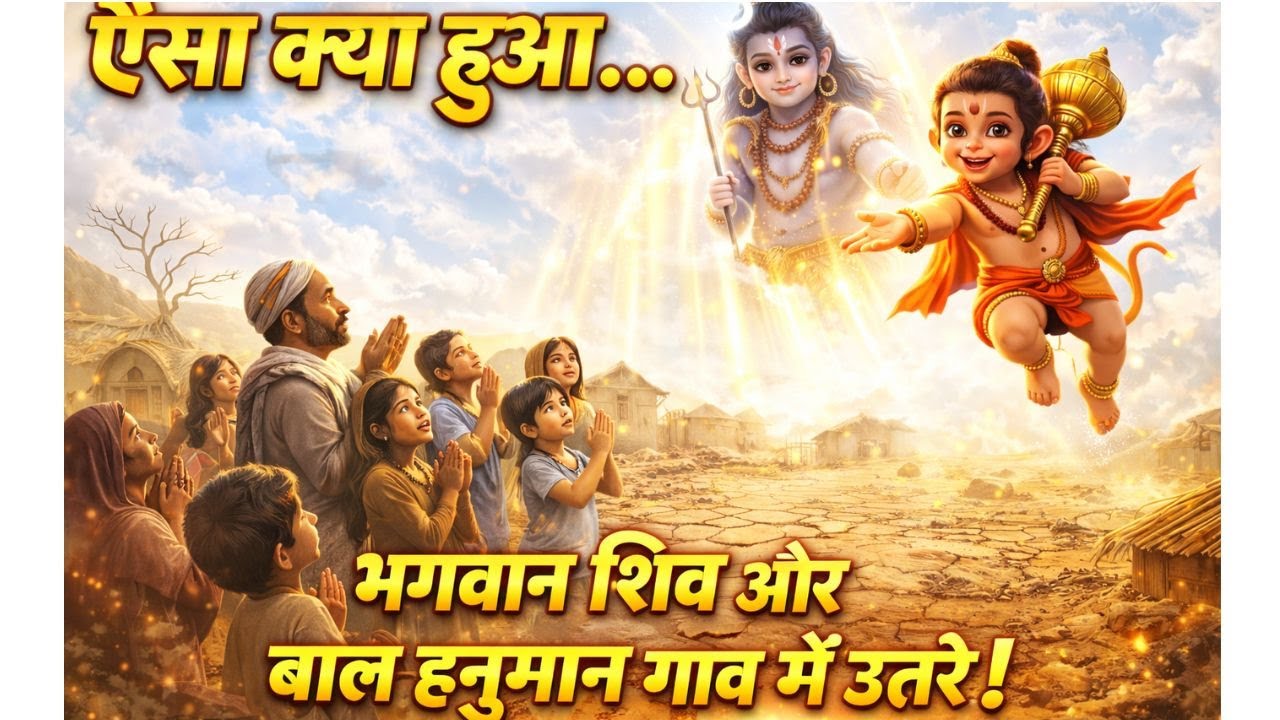 भगवान की अद्भुत लीला | कैसे बाल हनुमान और बाल शिव ने  गांव वालो की मदद की? #cartoon #animatedstories