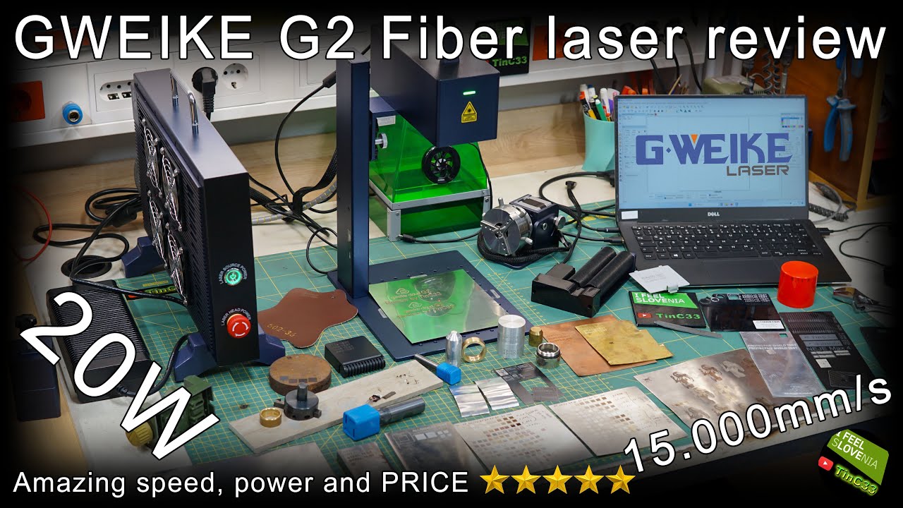 Gweike G2 20W Fiber Laser Engraver + addons [Unbox/Review/Test] Metal engraving /alu/brass/plastick