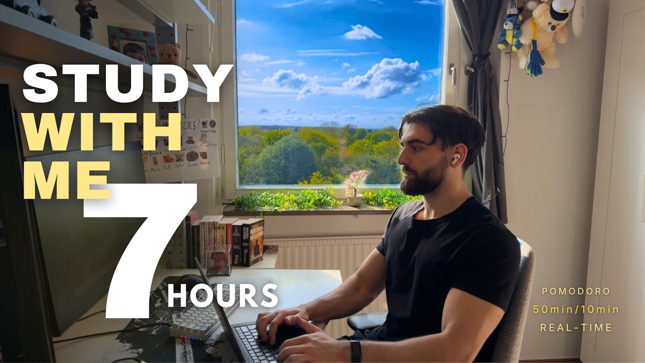 7H Study With Me 📚 | 50/10 Pomodoro | Engineering Student ⚙️