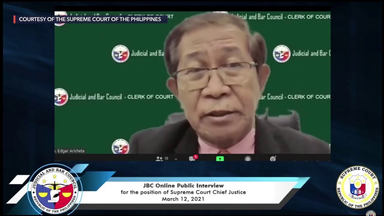 JBC interviews of Supreme Court chief justice applicants