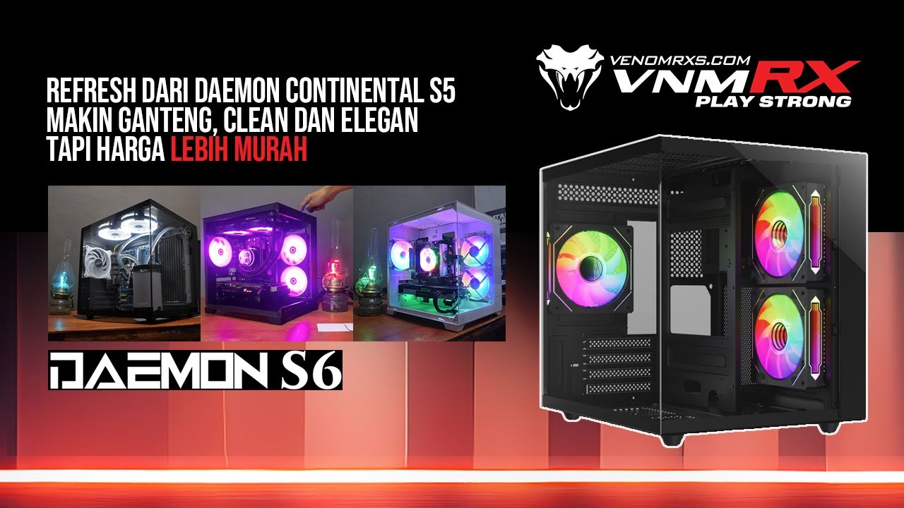 Yang Ini Lebih Murah! VenomRX Daemon S6 Casing Gaming Aquarium Minimalis dan Elegan