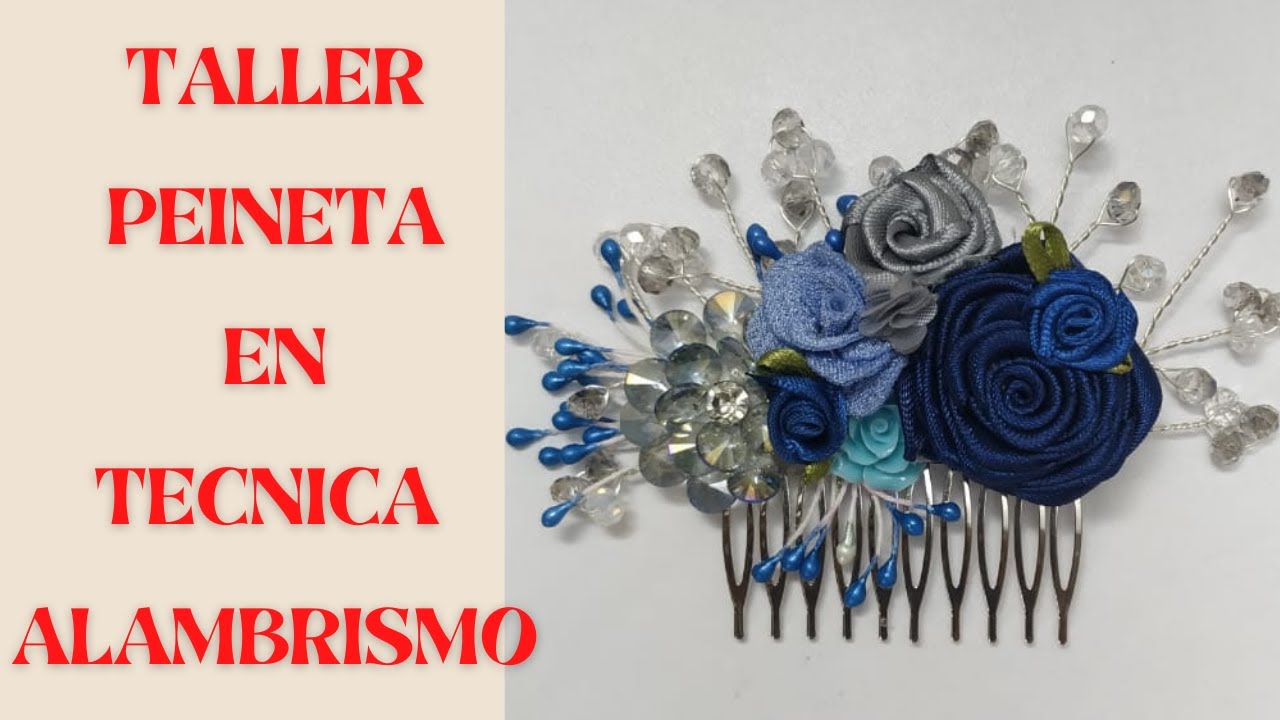 PEINETA  FIESTA EN FLORES/COMB IN WIRE TECHNIQUE WITH FLOWERS-Sub: français, Português and English