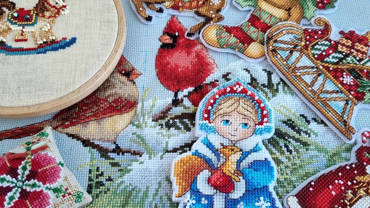 ВСЕ мои ЗИМНИЕ СЮЖЕТЫ в вышивке ❤️ Готовые работы и наборы для вышивки