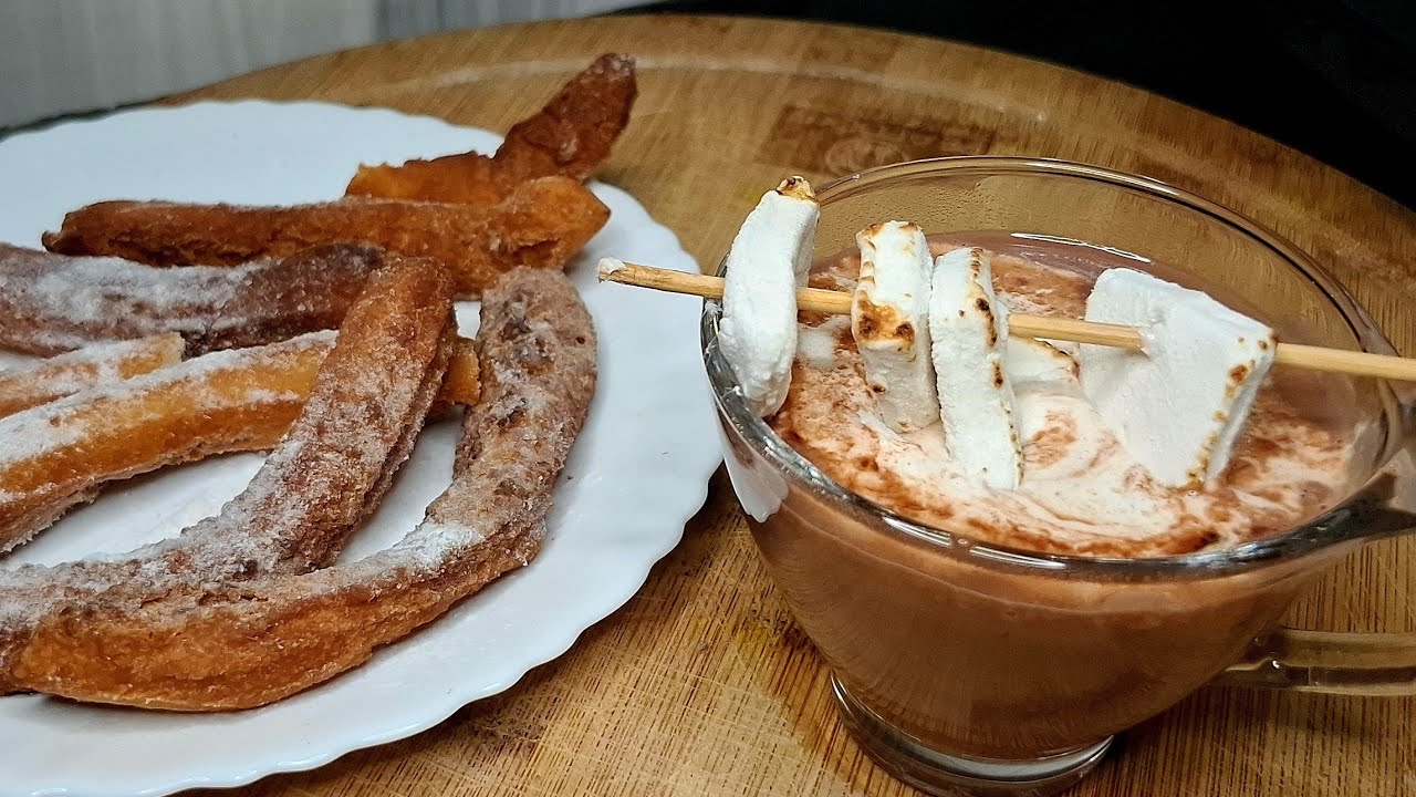 Easy Homemade Churros | How to make perfect Churros and Hot Chocolate Recipe (No Oven ...   