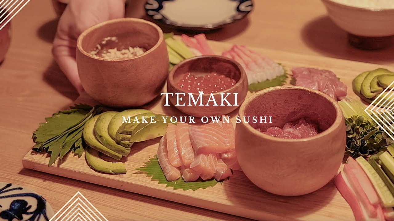 Japanese Food to Make at Home | Temaki Sushi Party | Relaxing Silent Vlog