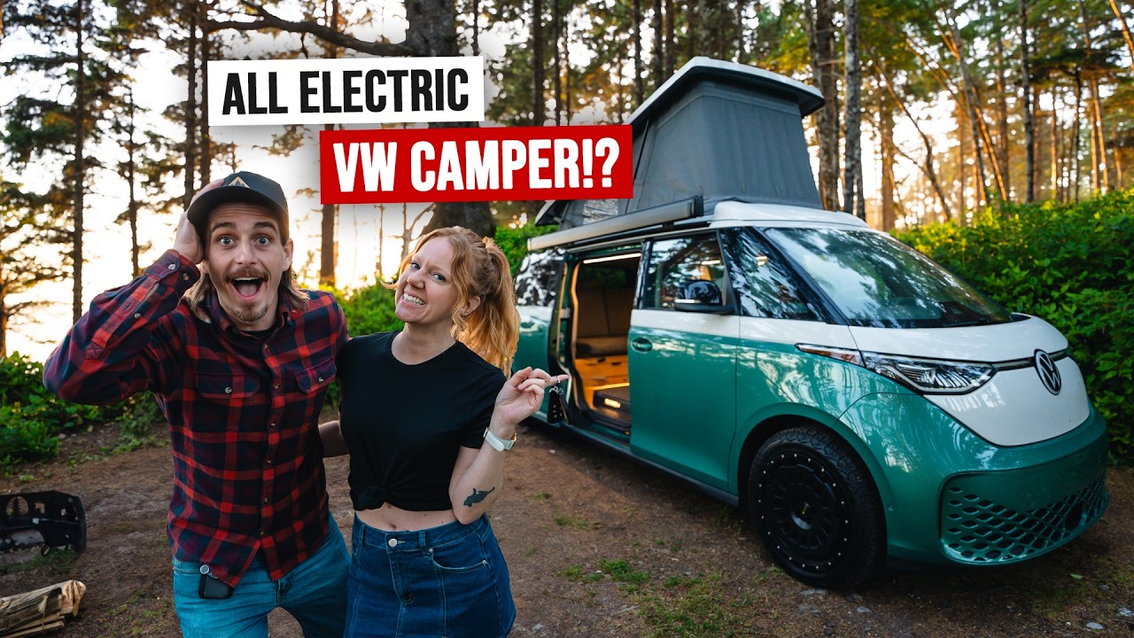 Picking Up Our Brand New ELECTRIC VW Camper Van! (ID. Buzz Full Tour)