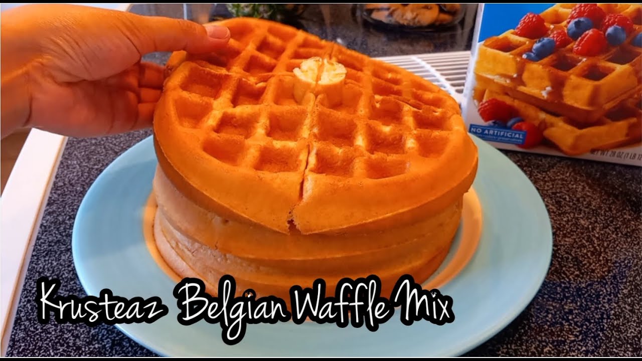 Krusteaz Belgian Waffle Mix | Chefman Perfect Pour Volcano Belgian Waffle Maker