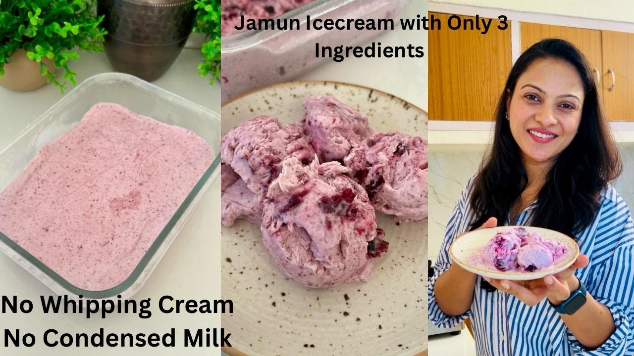 No Whipping Cream Jamun Ice Cream with Just 3 Ingredients | 1 हफ्ते में तीसरी बार बना रही हूँ