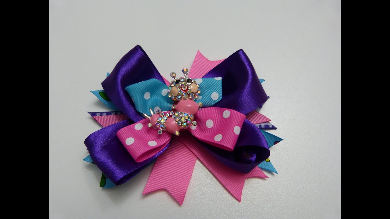 Moño para el cabello decorados con mariposas en cinta,Cute easy ties