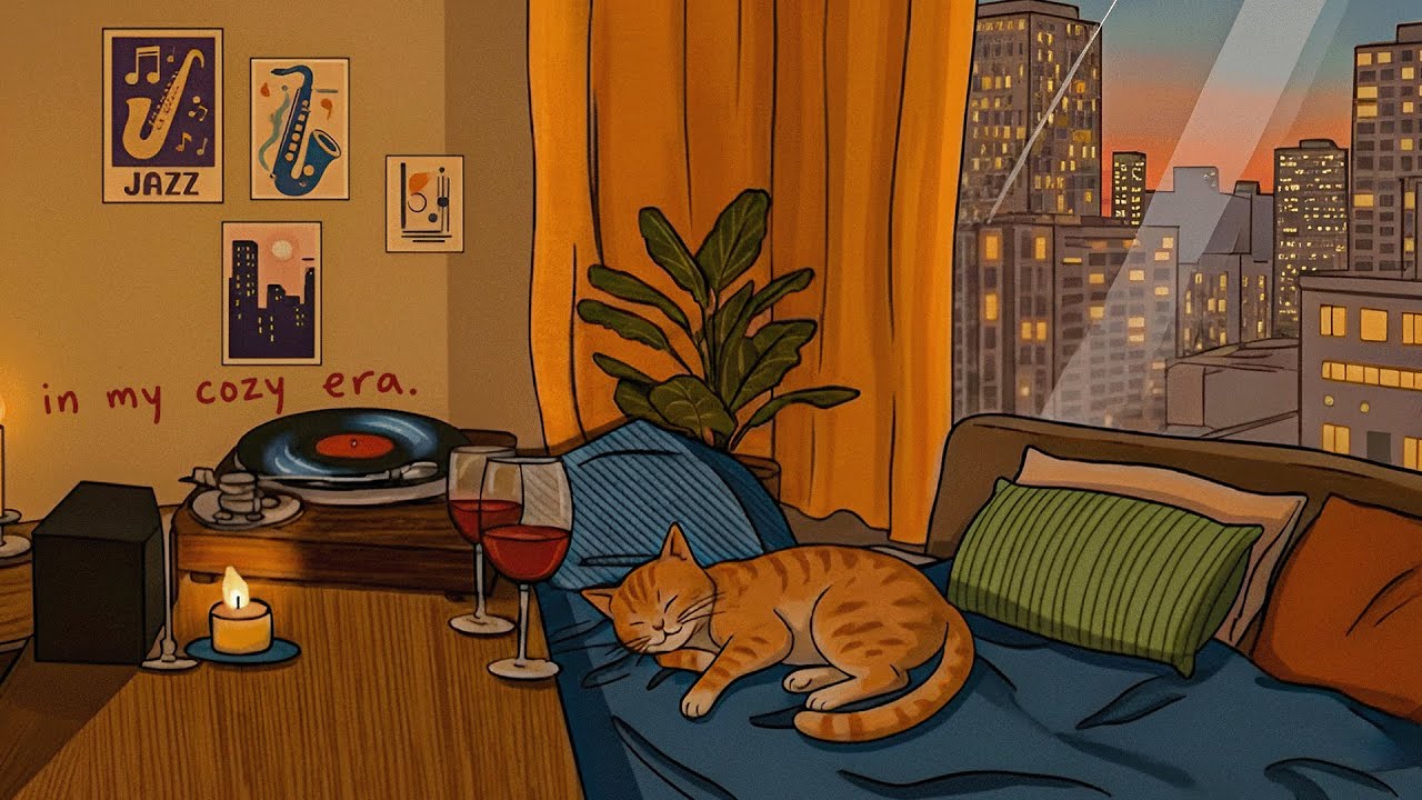 Уютные выходные дома с вином и джазом 🍷 (романтический джаз для расслабления и создания теплых чувс)