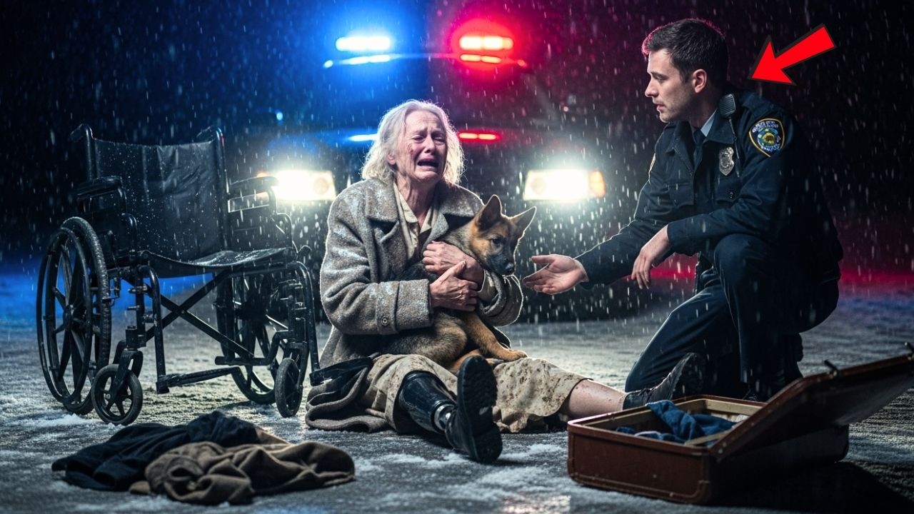 Elderly Woman in a Wheelchair Was Thrown Out With Her Dog — Until a Night Patrol Police Officer Stop