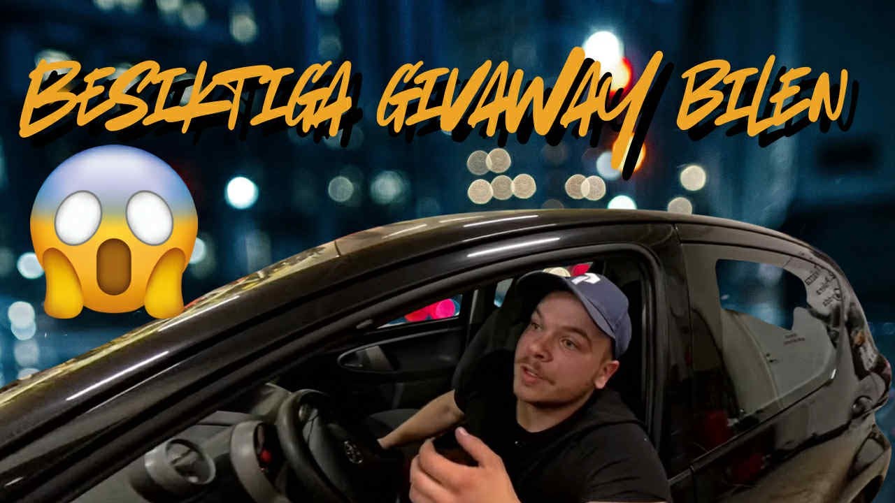 Besiktning av GIVEAWAY bilen!