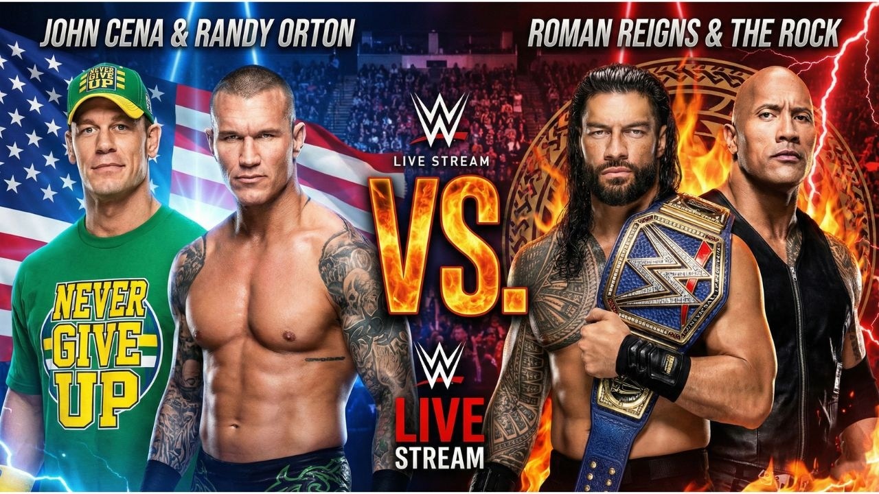 John Cena & Randy Orton vs The Rock & Roman Reigns 💀⚔️ |WWE 2K25 #verticallive #wwe2k25 #shorts