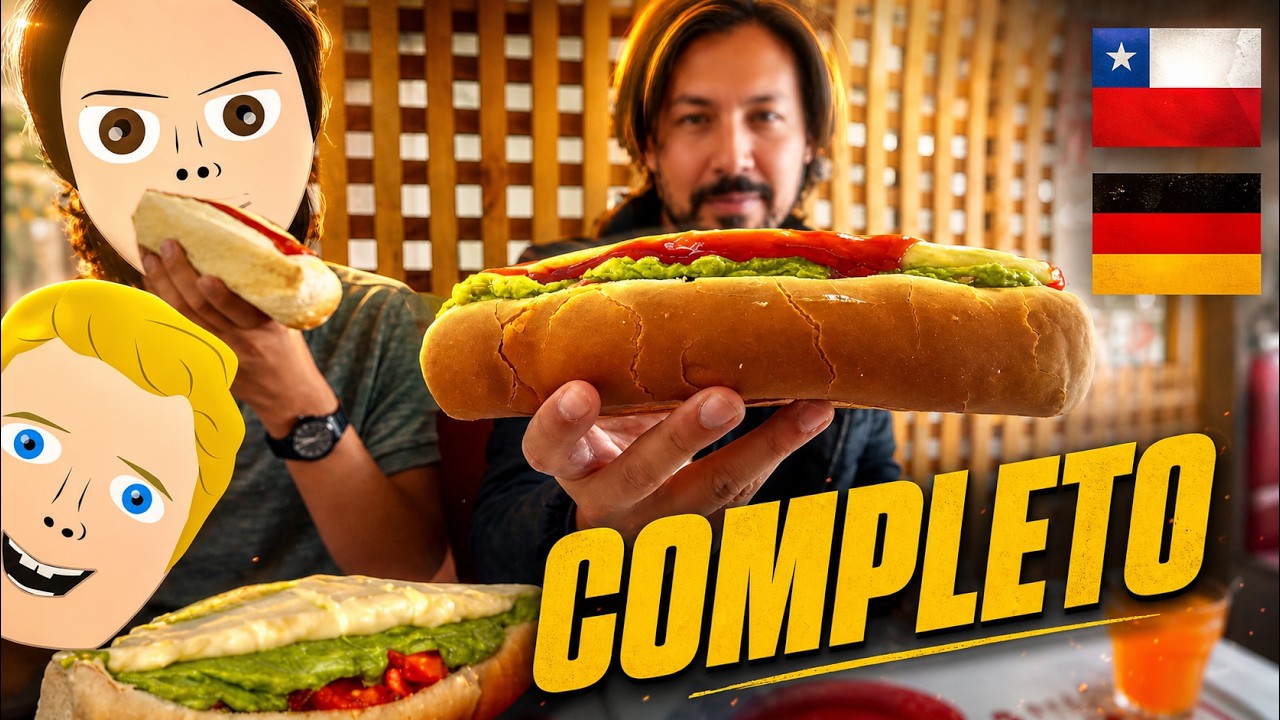 Mis hijos Alemanes 🇩🇪 prueban completos Chilenos por primera vez 🇨🇱 🌭 #completos #misterroka