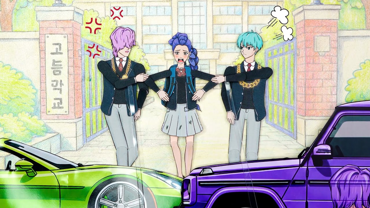 Poor JUMI!! Which One is Her True Love...School Love Stories ♥️ Kpop Demon Paper Doll Music Video