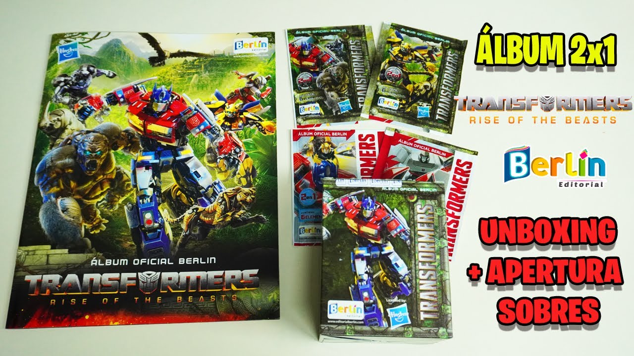 Álbum 'Transformers Rise of the beast' 2 en 1 de Berlín: Unboxing Colección con CARDS 2023