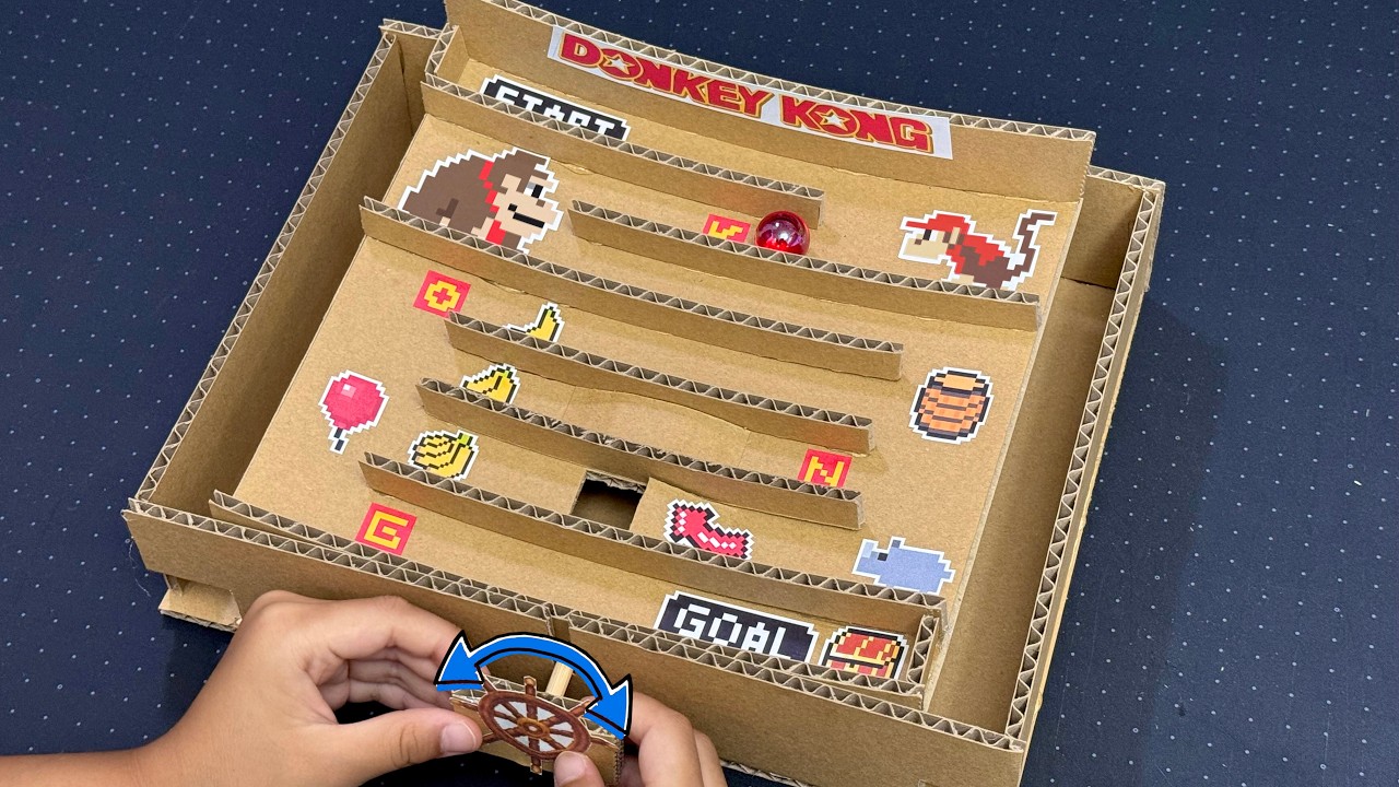 Donkey Kong Wobble Maze Game with Handle. Tutorial