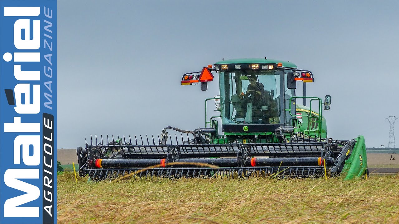 Fauchage et andainage avec une John Deere W150 à la SARL CABC